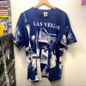 XL  VINTAGE 90s LAS VEGAS AOP EDWARDS TEEZ